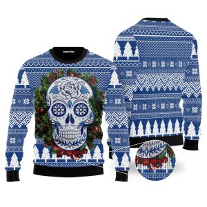 Awesome Sugar Skull Ugly Christmas Sweater…