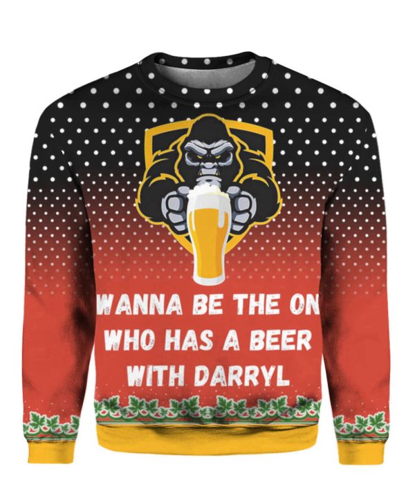 Bigfoot 3D Ugly Christmas Sweater Hoodie – Be the One to Share a Beer with Darryl!- Gift for Christmas