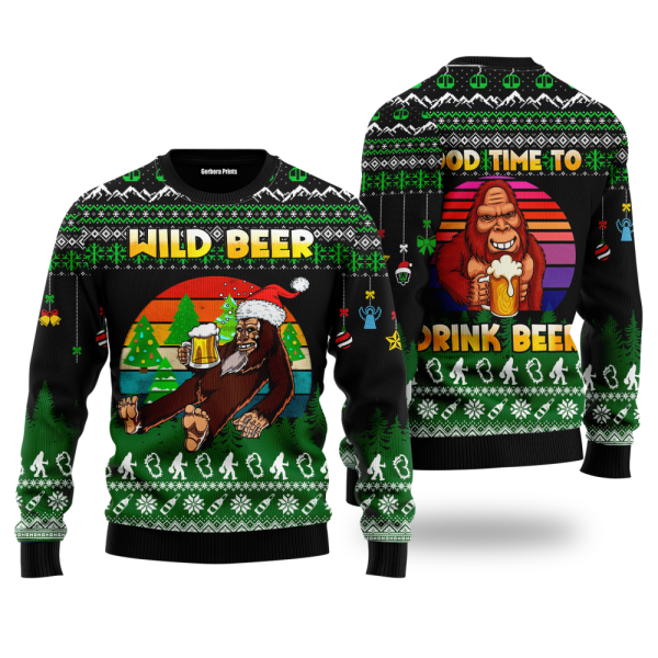 Bigfoot Beer Christmas Ugly Sweater – Perfect Time to Enjoy Beer – Gift For Christmas UH1910