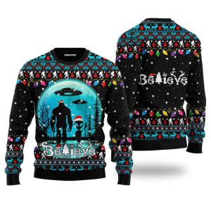 Bigfoot Christmas Ugly Christmas Sweater For…