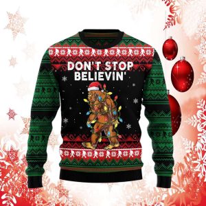 Bigfoot Dont Stop Believing Ugly Sweater…