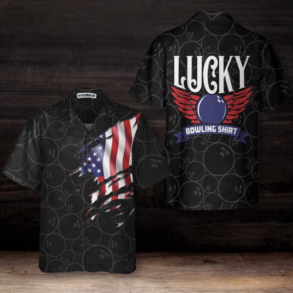 Black Bowling American Flag Hawaiian Shirt – Perfect Gift for Bowling Players Friends Family – 80% Off!