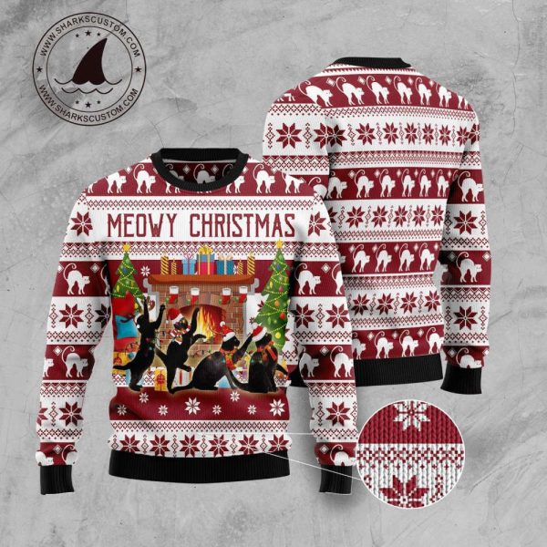 Black Cat Christmas Dancing TG5102 Ugly Sweater – Best Christmas Gift Noel Malalan Signature