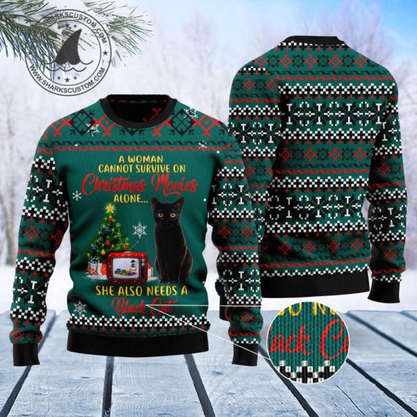 Black Cat Christmas Movie T2710 Ugly Christmas Sweater –  Best Gift For Christmas, Noel Malalan – Christmas Signature