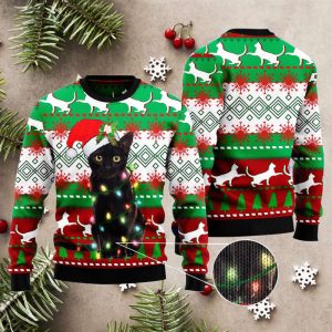 black cat light ugly christmas sweater knit wool sweater 2.jpeg
