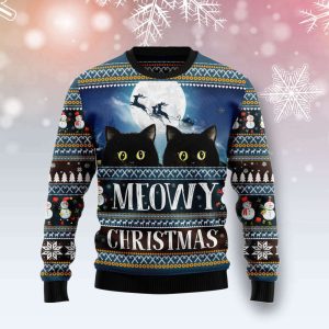Black Cat Meowy Christmas TY710 Ugly…