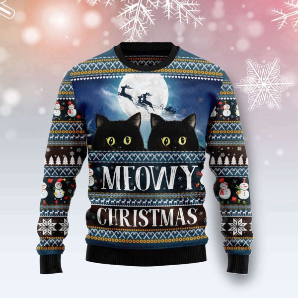 Black Cat Meowy Christmas TY710 Ugly Christmas Sweater –  Best Gift For Christmas, Noel Malalan – Christmas Signature