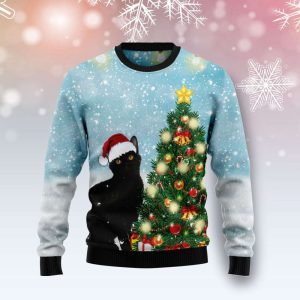 Black Cat Noel Tree Ugly Christmas…