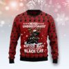 Black Cat Old Man Ugly Christmas Sweater, All Over Print Sweatshirt