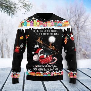 Black Cat Sleigh Christmas T0911 Ugly…