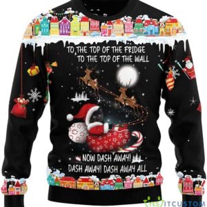 Black Cat Sleigh Ugly Christmas Sweater…