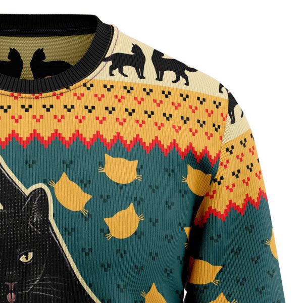 Black Cat Ugly Christmas Sweater