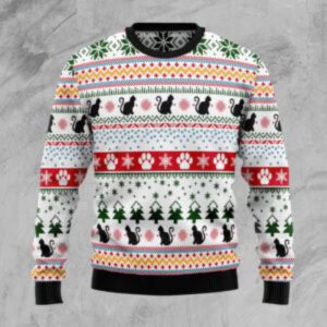 Black Cat Ugly Christmas Sweater, All…