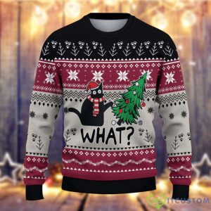 Black Cat What Ugly Christmas Sweater