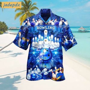 Blue Shinning Bowling King Hawaiian Shirt…