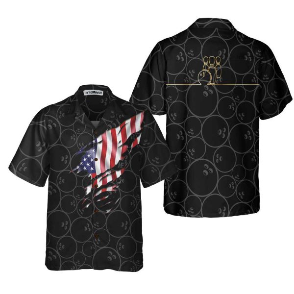 Bowling American Flag Hawaiian Shirt, Unique Bowling Shirt, Best Gift For Bowling Players, Friend, Family