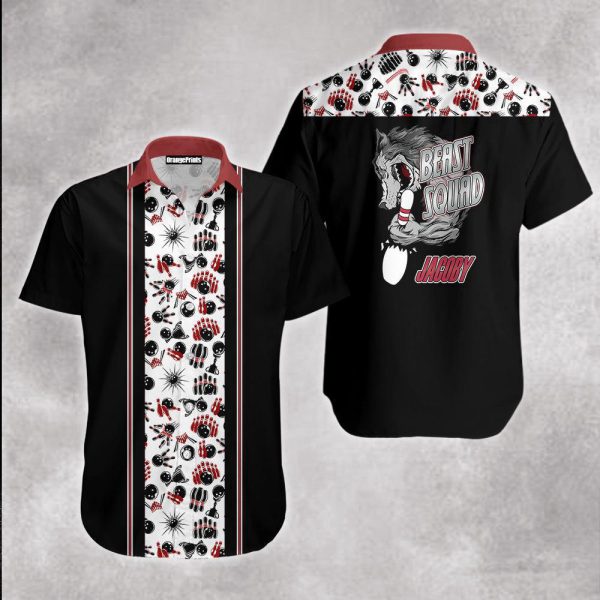 Bowling Beast Squad Custom Name Hawaiian Shirt For Unisex Gift HN1087