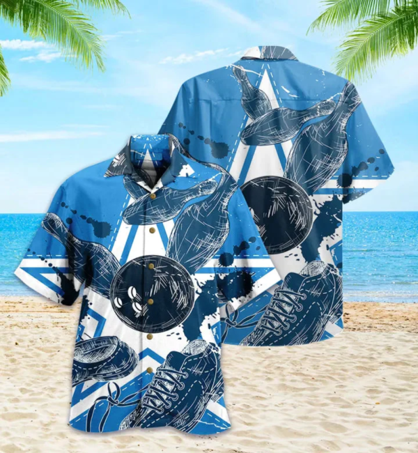 Bowling Blue Hawaiian Shirt 3D for Men and women