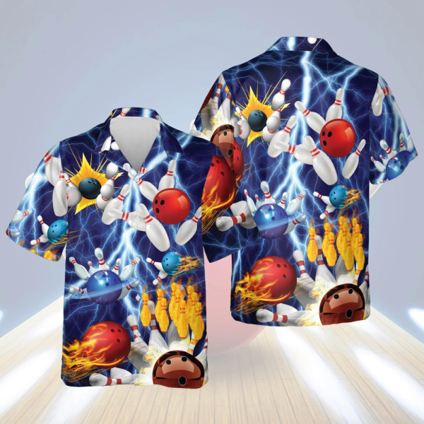 Stylish Bowling Hawaiian Shirt for Men – Button-Down Short Sleeve Design