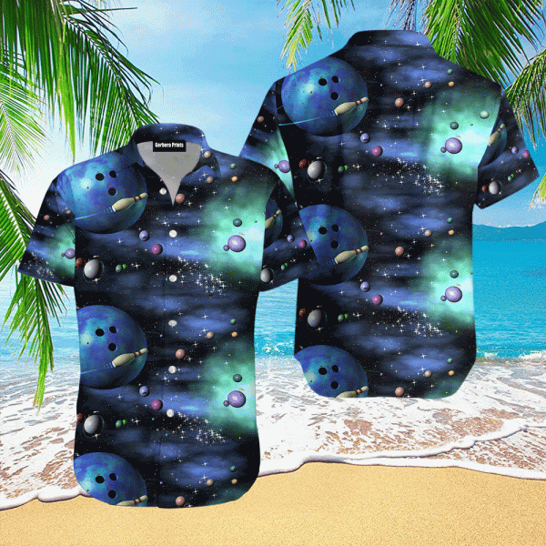 Bowling Galaxy The Universe Aloha Hawaiian Shirts For Men Women HL2088