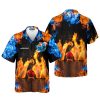 Bowling Gift for Bowling Lovers Ball Fire Aloha Hawaiian Shirts For Men Women WT3111