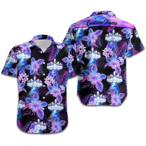 Custom Name Hawaiian Shirt for Men & Women – Bowling Holographic Tropical Flowers (HN3567)