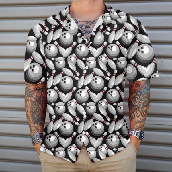 Bowling Pins & Balls Hawaiian Shirt – Perfect Gift for Enthusiasts Seamless Patterns