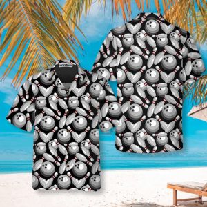 Bowling Pins & Balls Hawaiian Shirt…
