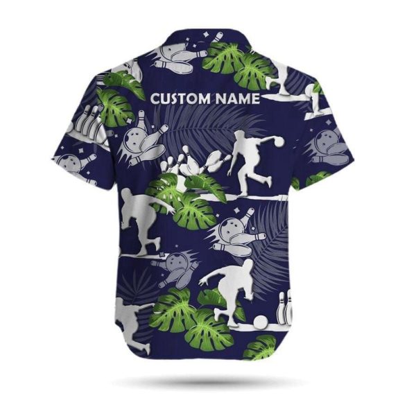 Bowling Player Tropical Floral Custom Name Hawaiian Shirt For Unisex Gift