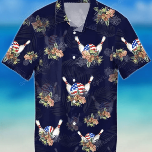 Bowling Tropical Flag Hawaiian Shirt: Men…