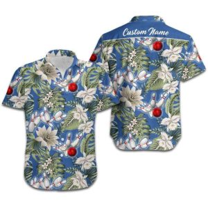 Bowling Tropical In Summer Custom Name Hawaiian Shirt Unisex Men HN3372