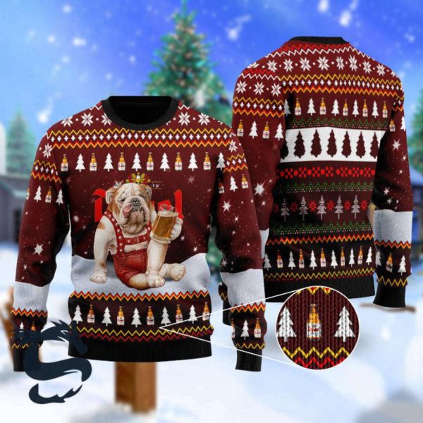 Bulldog Drink Duvel Beer Christmas Sweater