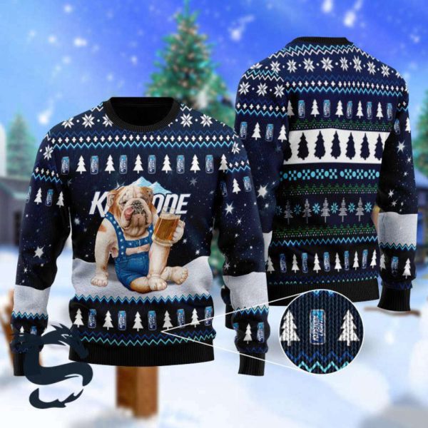 Bulldog Drink Keystone Light Beer Christmas Ugly Sweater – Gift For Christmass Day