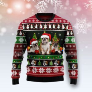 Bulldog Group Beauty Ugly Christmas Sweater…