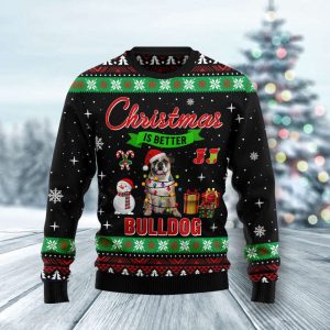 Bulldog Ugly Christmas Sweater – Holiday…