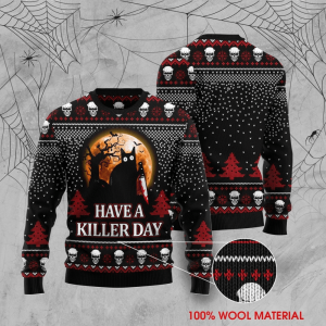 cat ugly sweater black cat halloween have a killer day black red sweater cat sweater.png