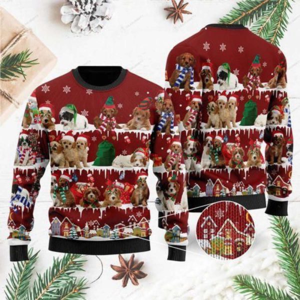 Cavoodle Dog Ugly Christmas Sweater – Christmas Gift: Festive Pet Apparel
