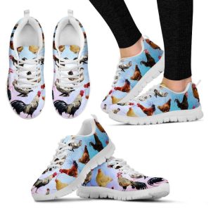 Chicken Lovers Women’s Sneakers (White) For…