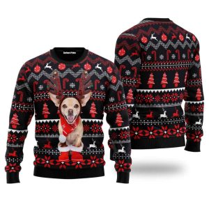 Christmas Santa Reindeer Dog Ugly Sweater:…