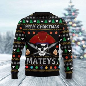Citybarks Pirate Skull Ugly Christmas Sweater:…