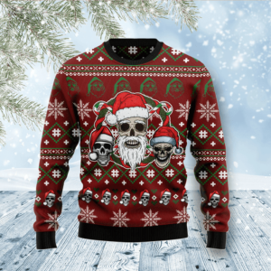 CityBarks Ugly Sweater: Santa Skull Design…