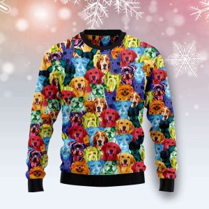 Colorful Dog Ugly Christmas Sweater –…