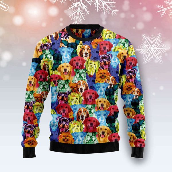 Colorful Dog Ugly Christmas Sweater – Perfect Gift for Noel Malalan – Christmas Signature