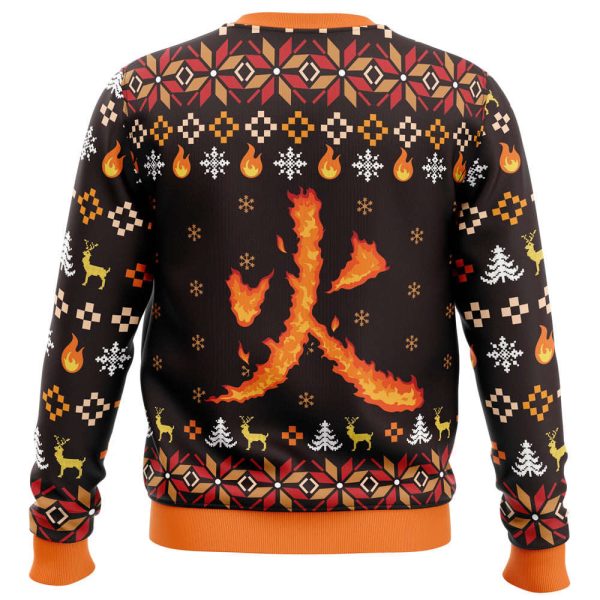 Cozy Rengoku Demon Slayer Christmas Sweater – Comfimerch: Ignite Holiday Spirit Perfect Christmas Gift