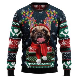 Cool French Bulldog Ugly Christmas Sweater…