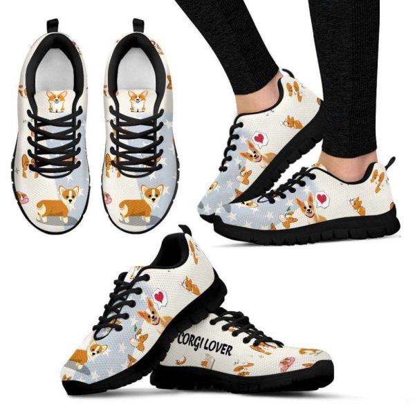 Corgi Lover Women’s Sneakers For Men And Women Comfortable Walking Running Lightweight Casual Shoes