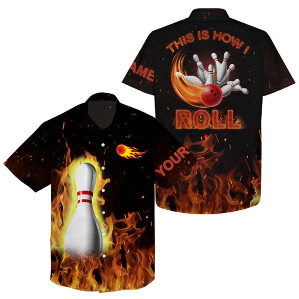 Custom Flame Bowling Hawaiian Shirts – Personalized for Friends Family Team