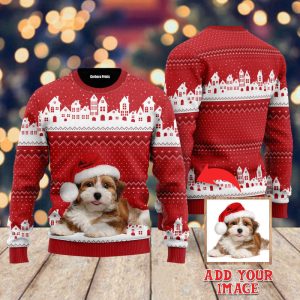 custom funny dog on vintage red xmas sweaters for men women up1020 1.jpeg