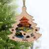 Custom Golden Retriever Pine Tree Suncatcher Ornament Personalized Christmas Gift for Dog Lover