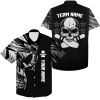 Custom Hawaiian Skull Bowling Shirt with Name & Team Name – Stylish Team Bowling Shirts